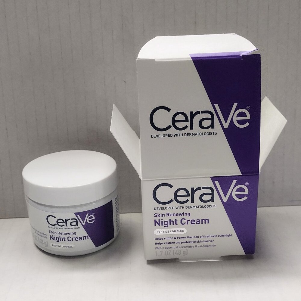 Cerave Skin Renewing NIGHT CREAM PEPTIDE COMPLEX Hyaluronic Acid ~ 1.7 oz - NEW - Picture 8 of 8